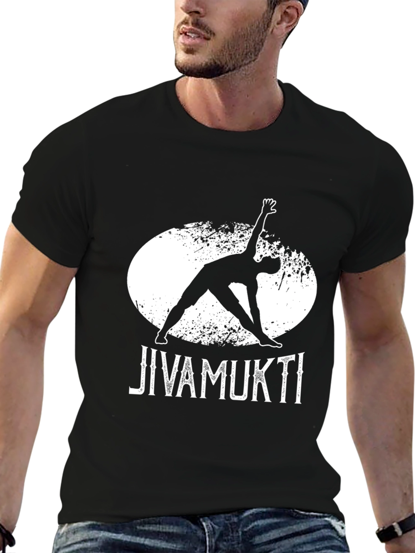 Jivamukti Yoga Graphic Tee - Black Cotton T-Shirt