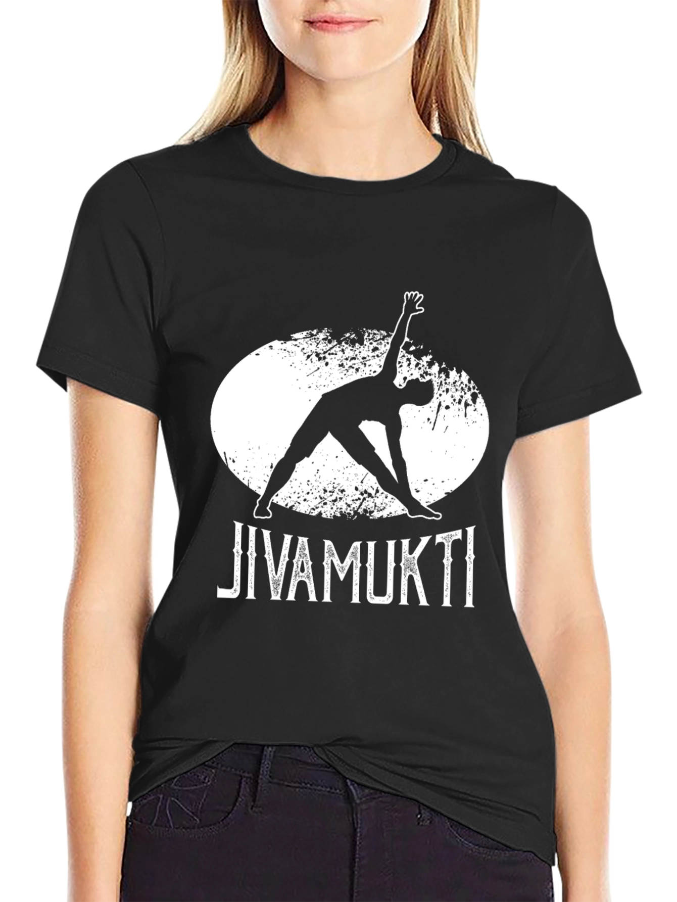 Jivamukti Yoga Graphic Tee - Black Cotton T-Shirt