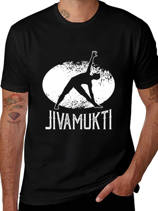 Jivamukti Yoga Graphic Tee - Black Cotton T-Shirt