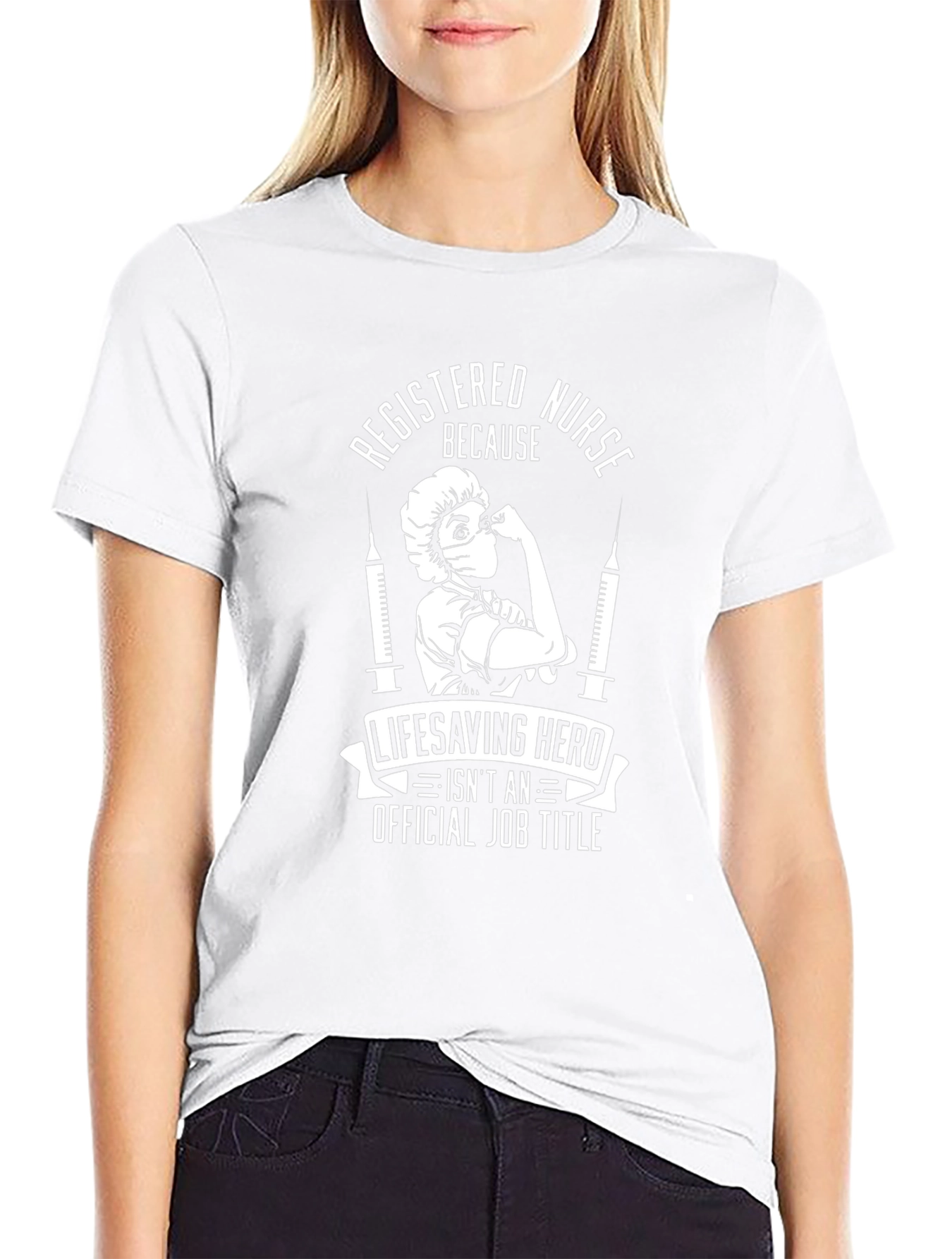 Registered Nurse Lifesaving Hero Black T-Shirt
