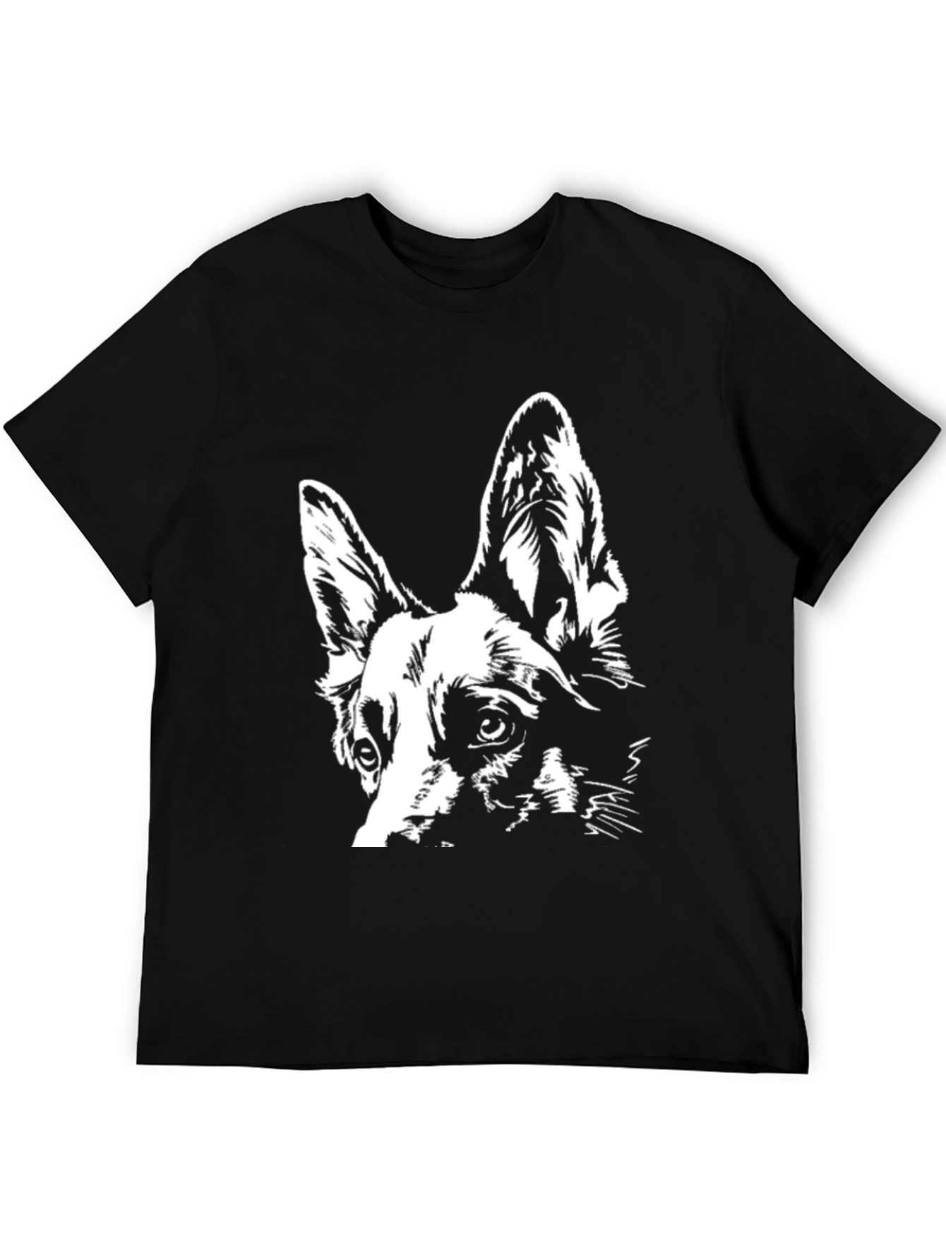 Black Dog Portrait T-Shirt - Canine Art Tee