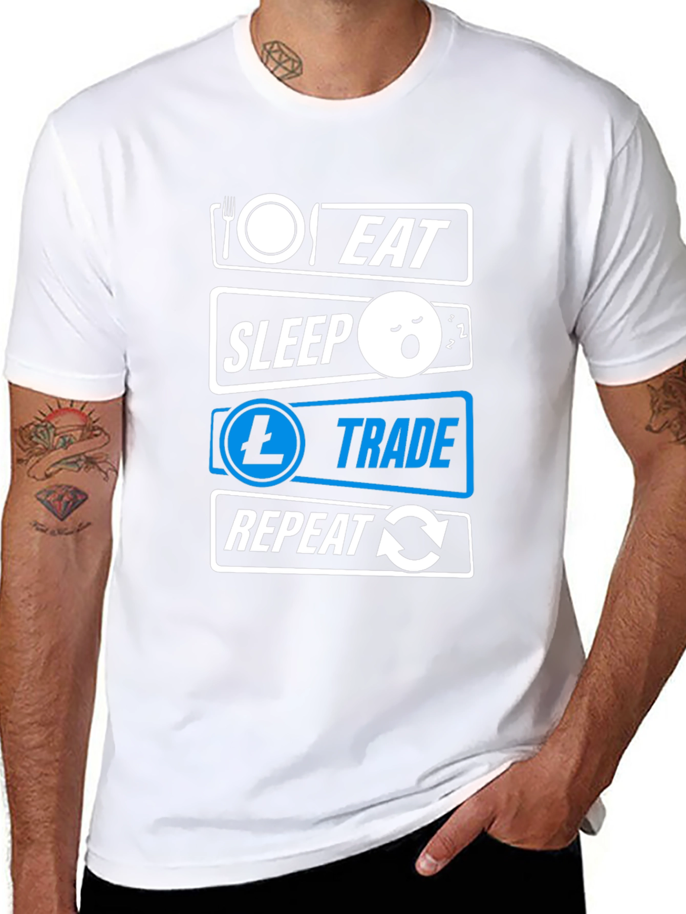 Eat Sleep Trade Repeat Black T-Shirt