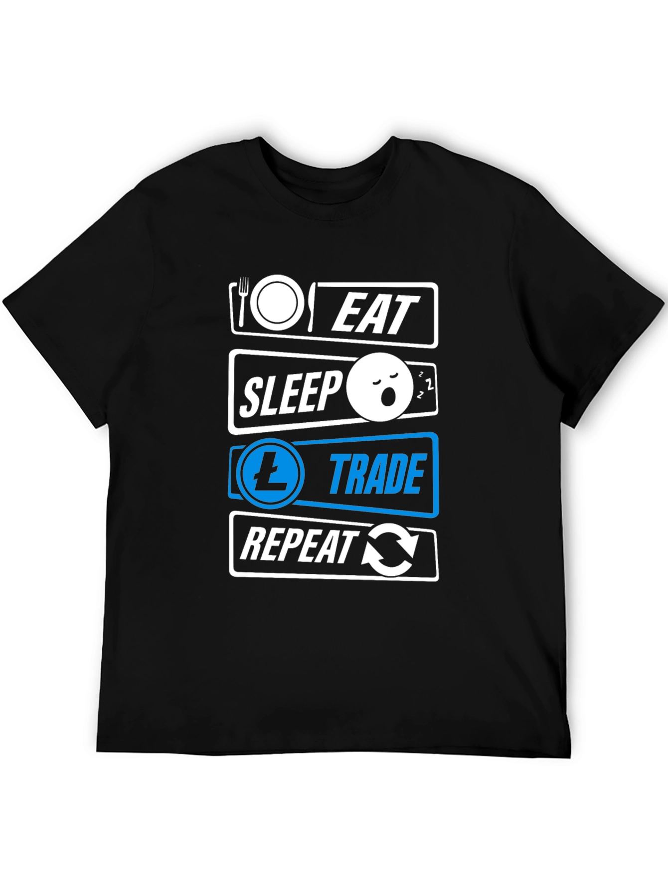 Eat Sleep Trade Repeat Black T-Shirt