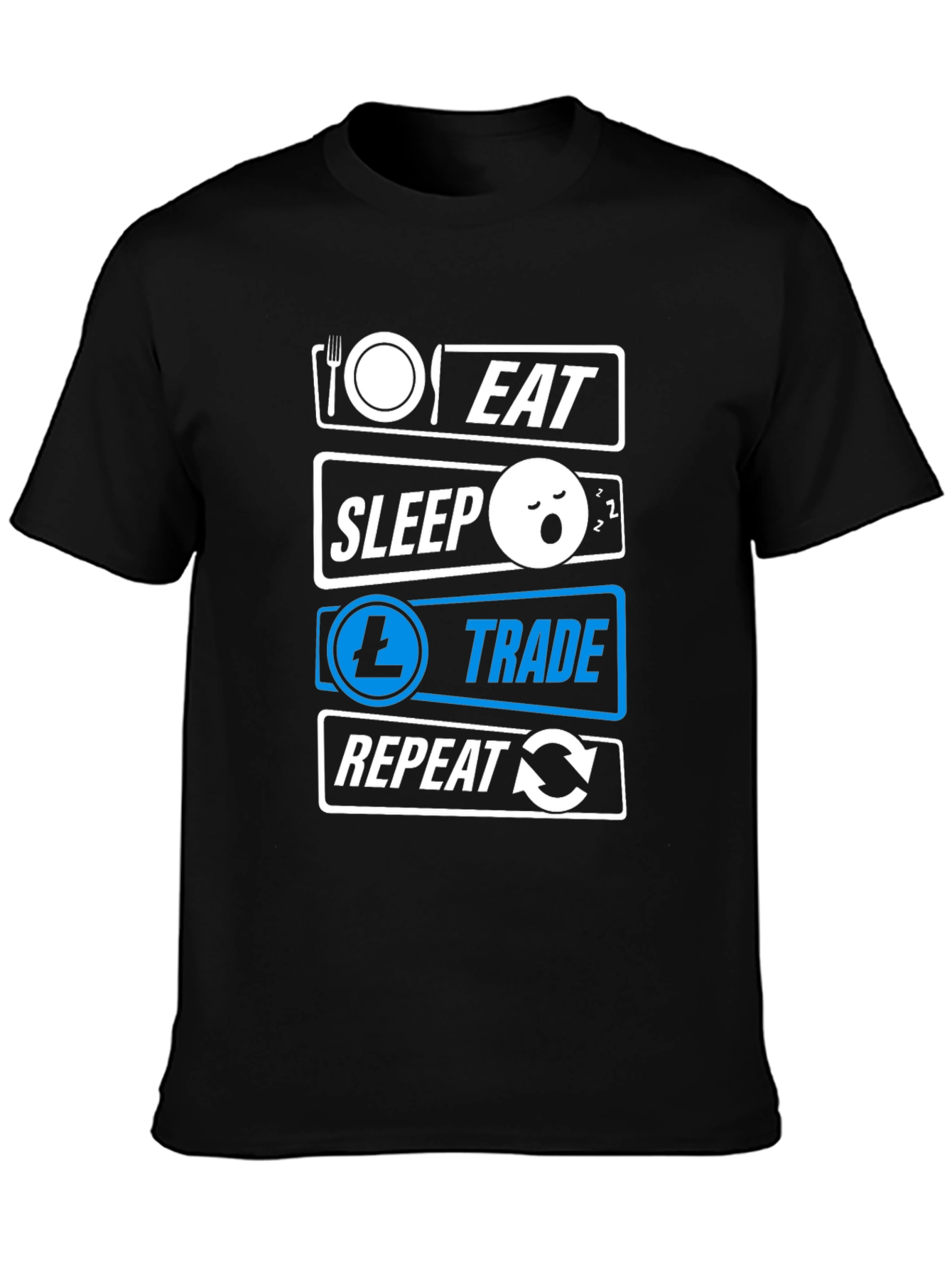 Eat Sleep Trade Repeat Black T-Shirt