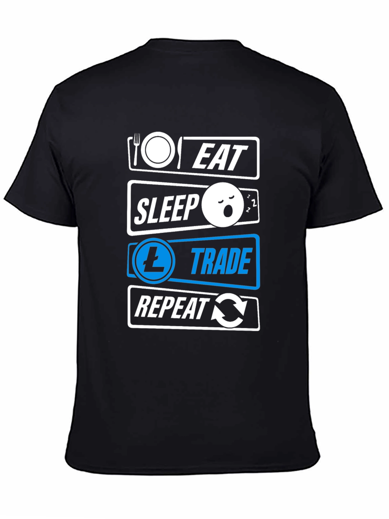 Eat Sleep Trade Repeat Black T-Shirt