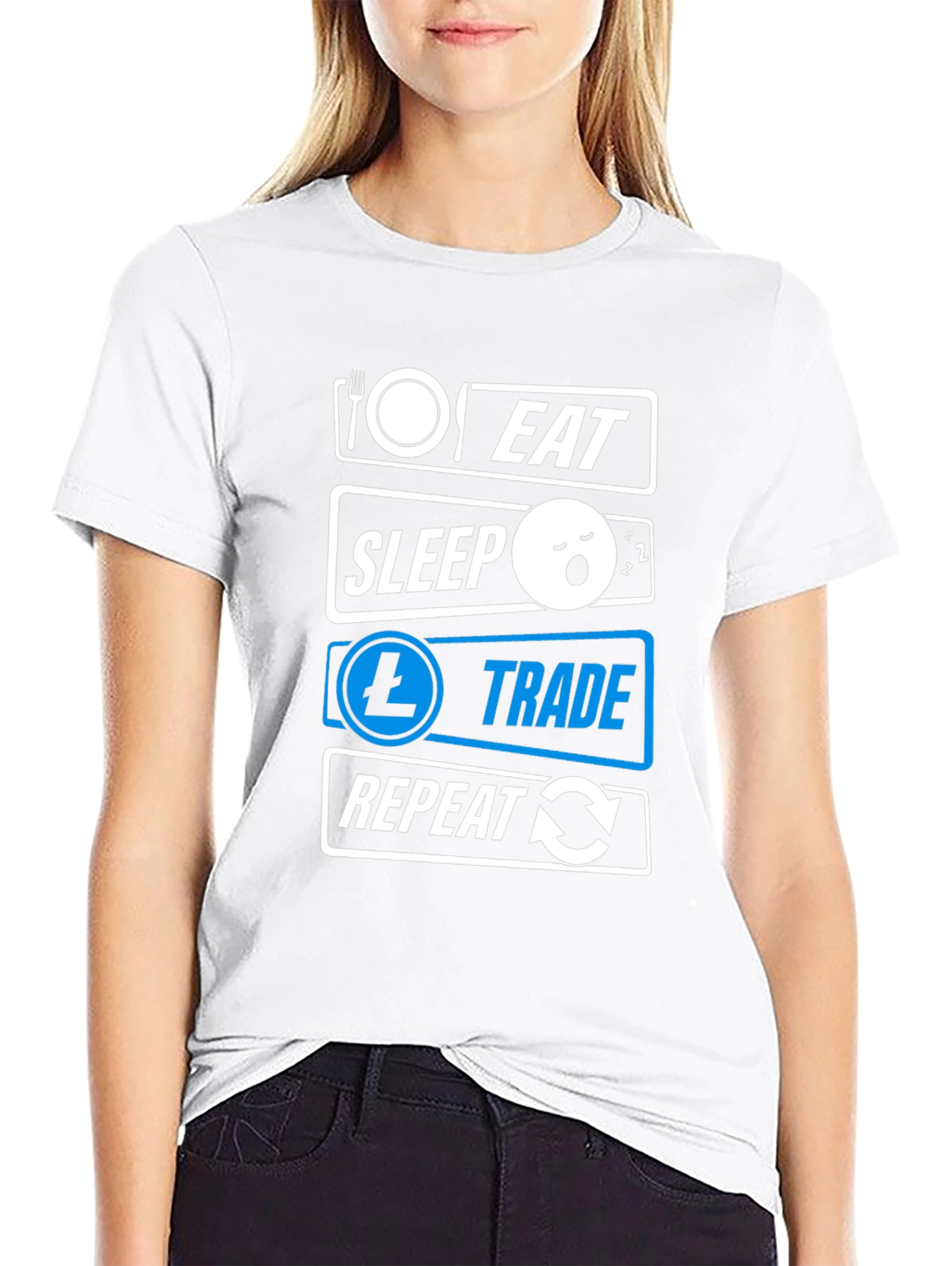 Eat Sleep Trade Repeat Black T-Shirt