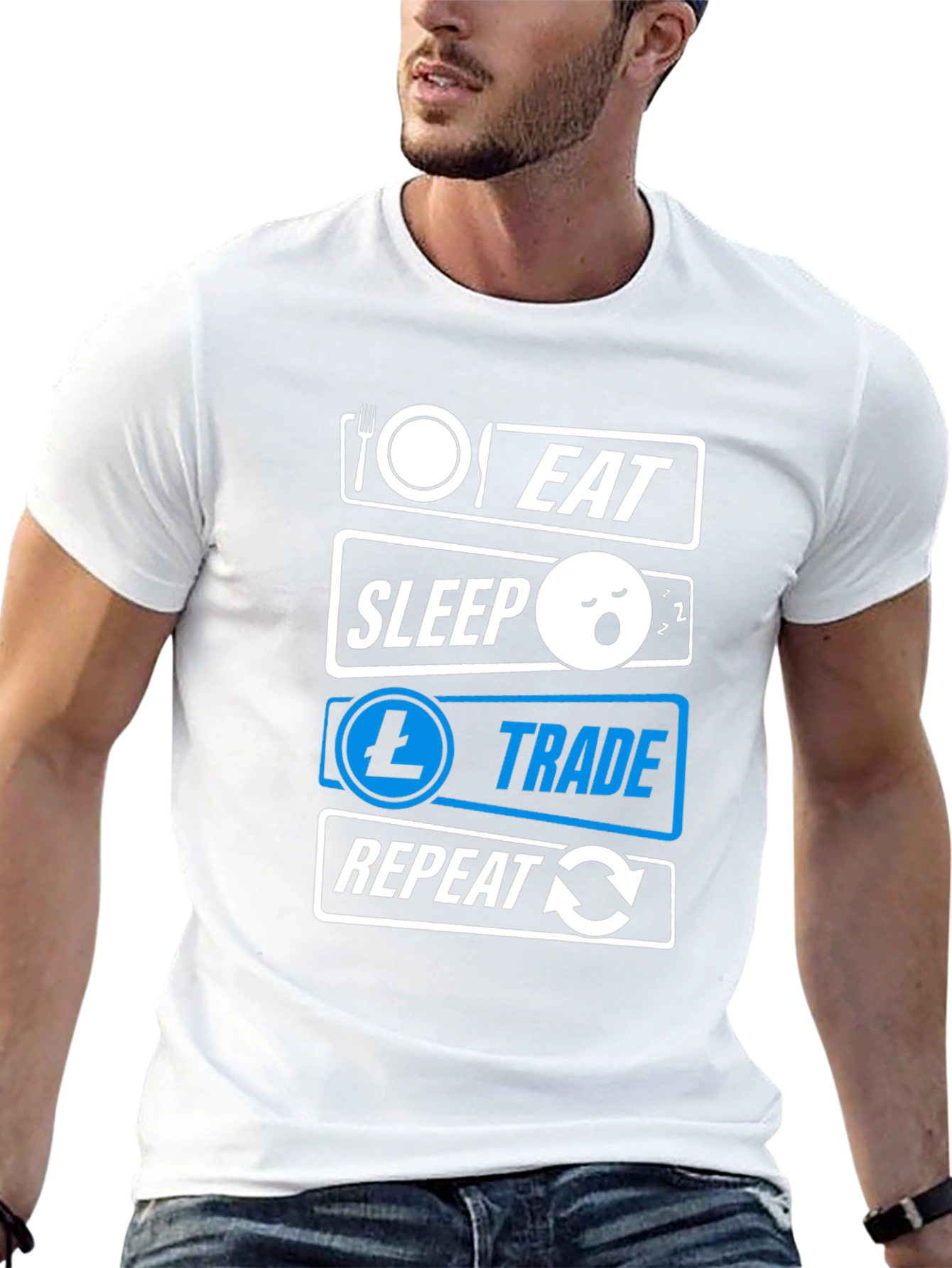 Eat Sleep Trade Repeat Black T-Shirt