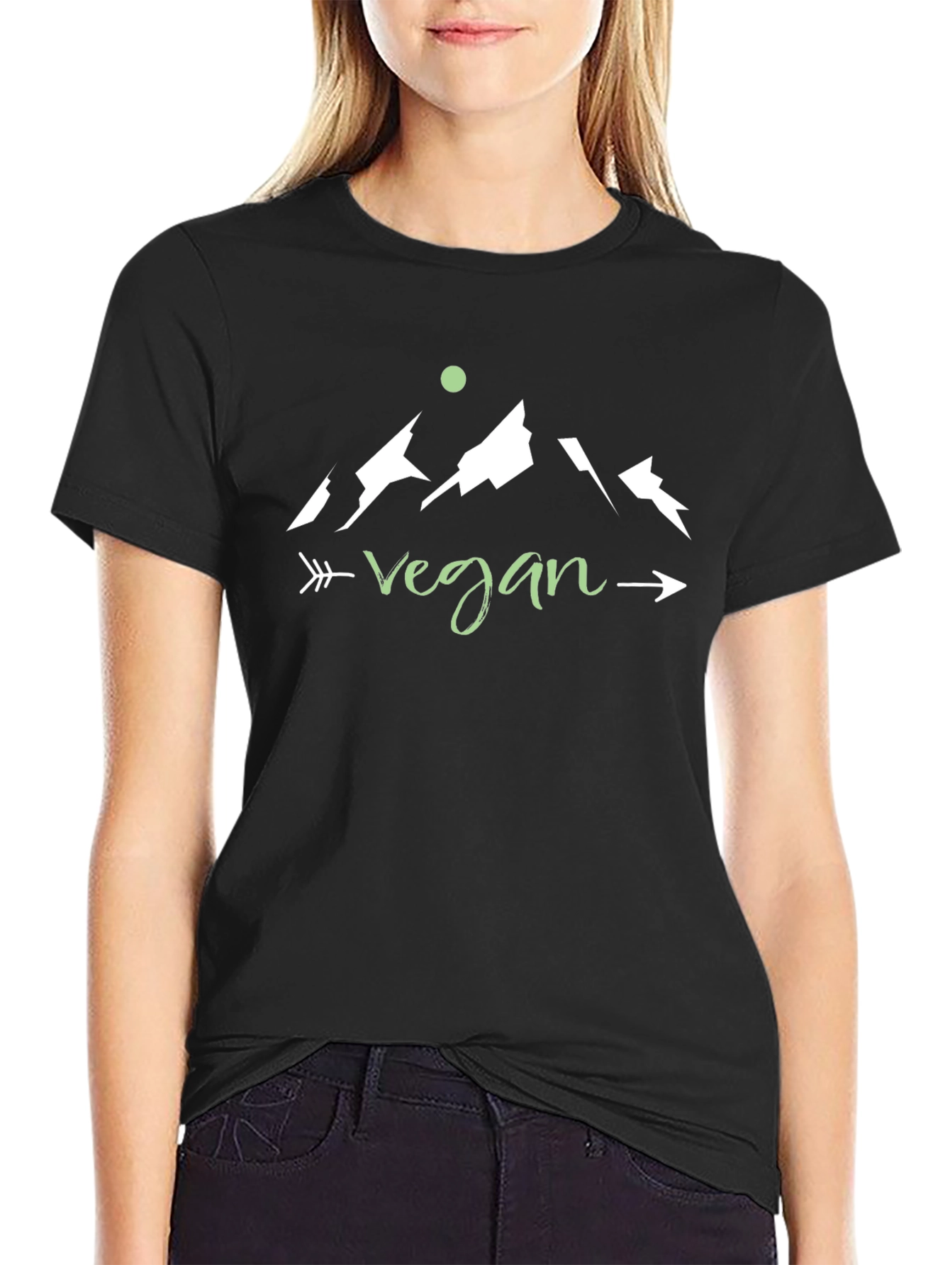 Vegan Mountain Arrow T-Shirt - Black