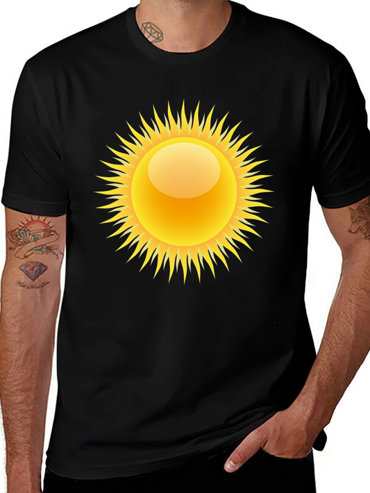 Sun Graphic Black Tee - Stylish Summer Apparel