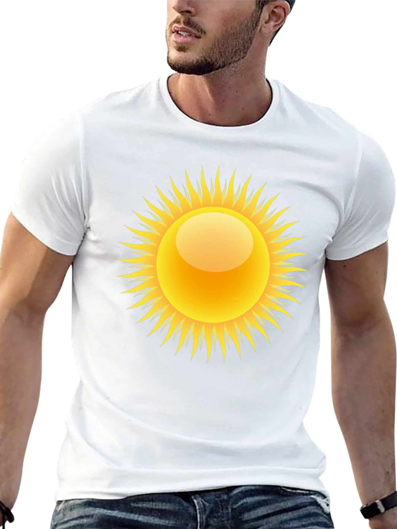 Sun Graphic Black Tee - Stylish Summer Apparel
