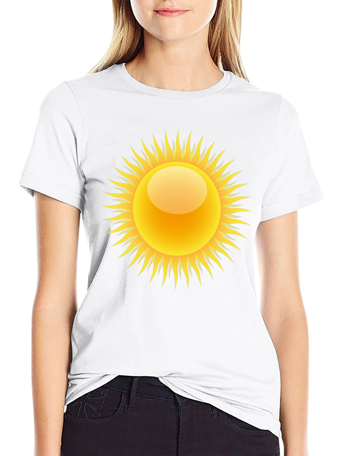 Sun Graphic Black Tee - Stylish Summer Apparel