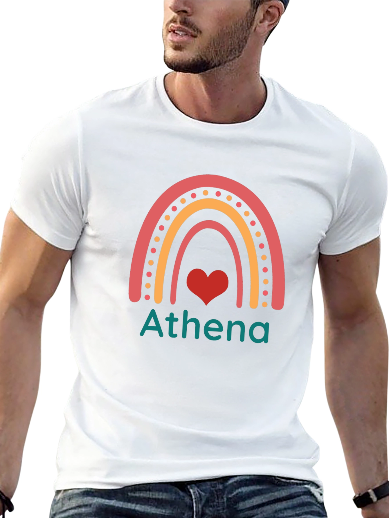 Athena Rainbow Heart Personalized T-Shirt