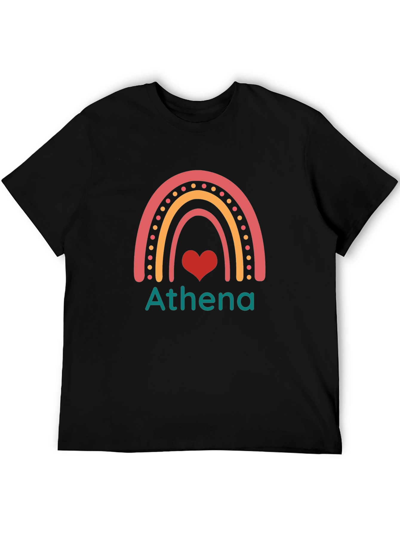 Athena Rainbow Heart Personalized T-Shirt