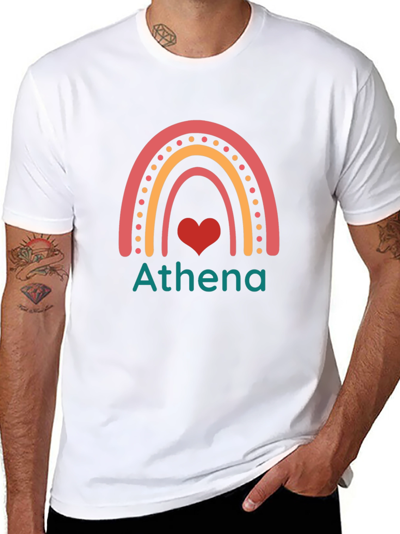 Athena Rainbow Heart Personalized T-Shirt
