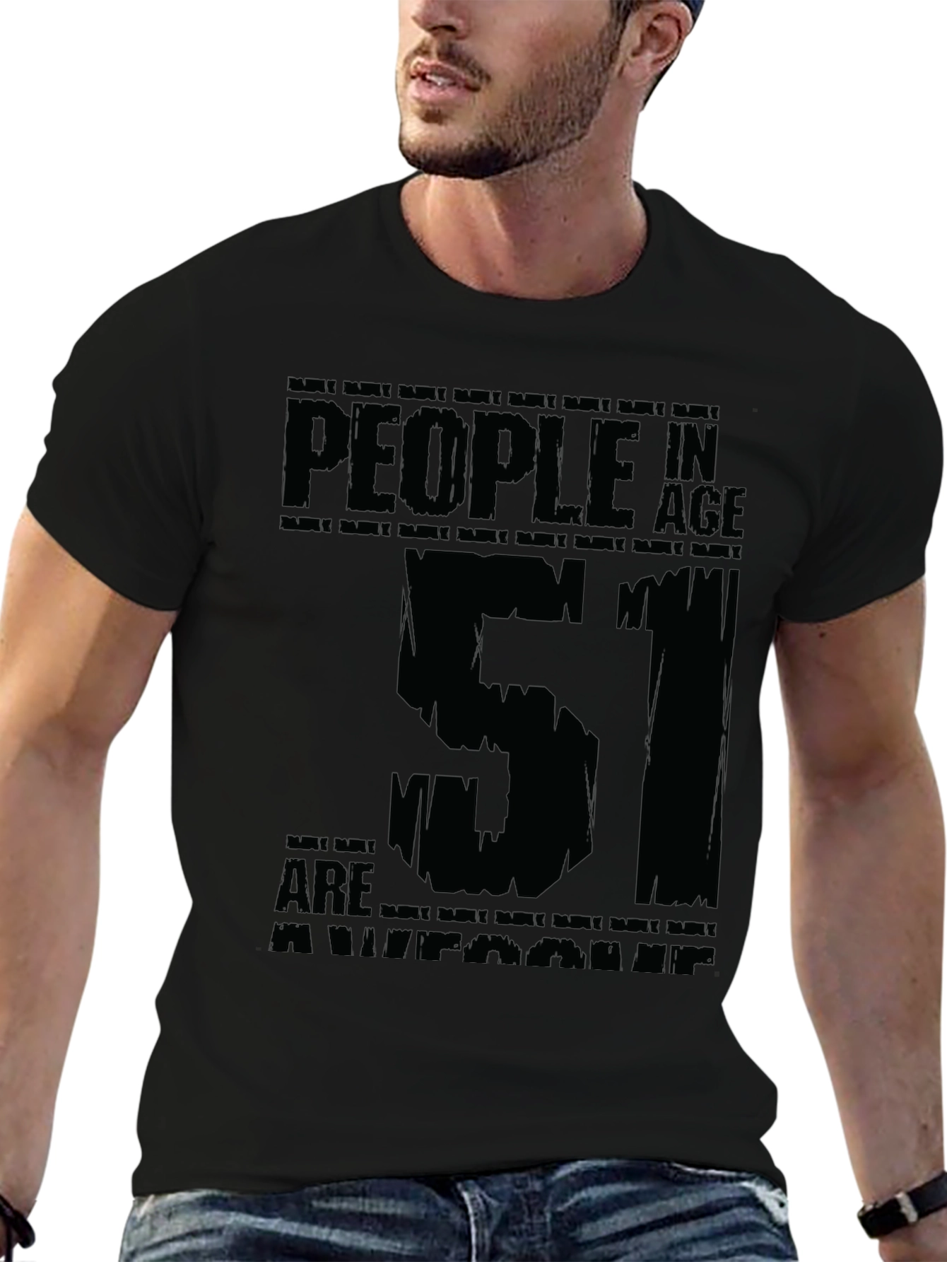 Awesome 51 Year Olds Black Graphic T-Shirt