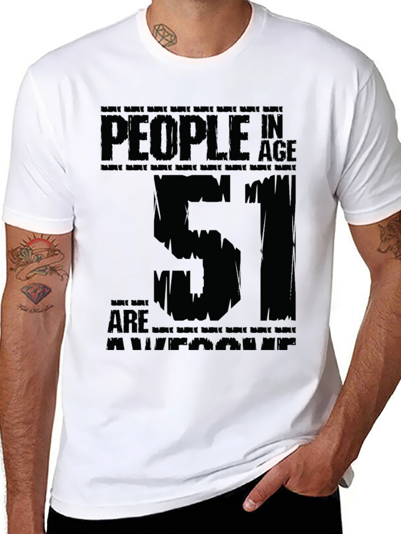 Awesome 51 Year Olds Black Graphic T-Shirt