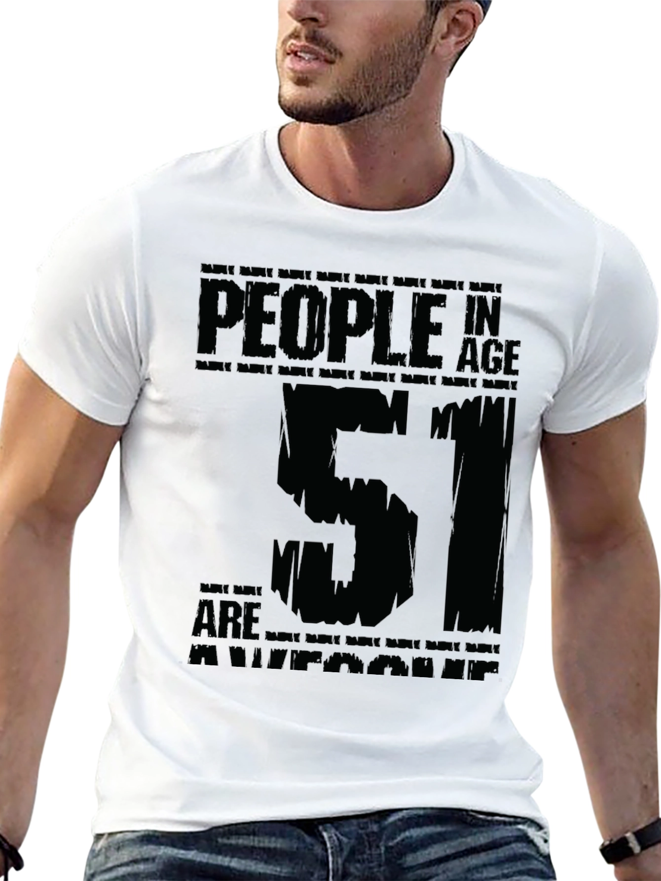 Awesome 51 Year Olds Black Graphic T-Shirt