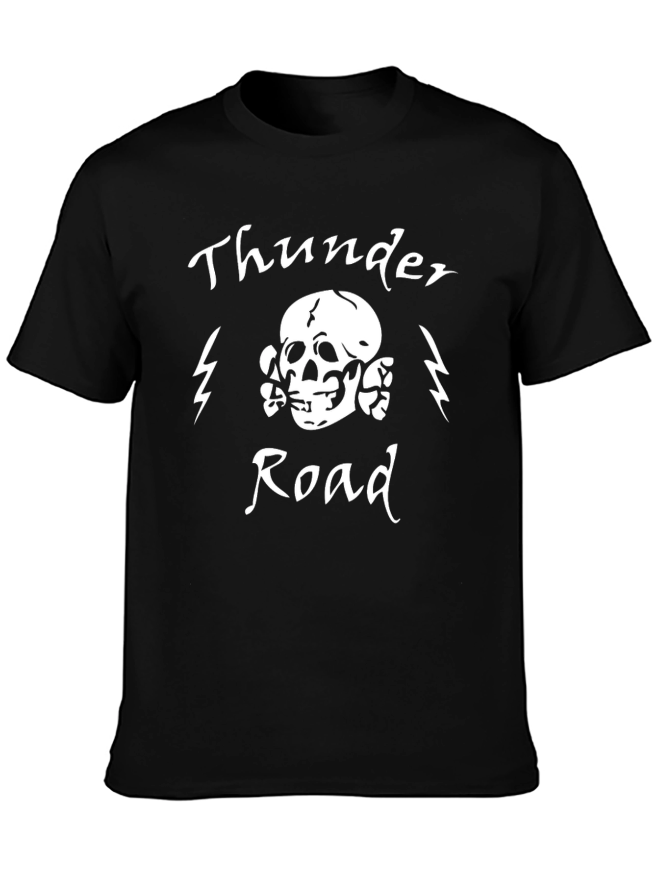 Thunder Road Skull Graphic Tee - Black