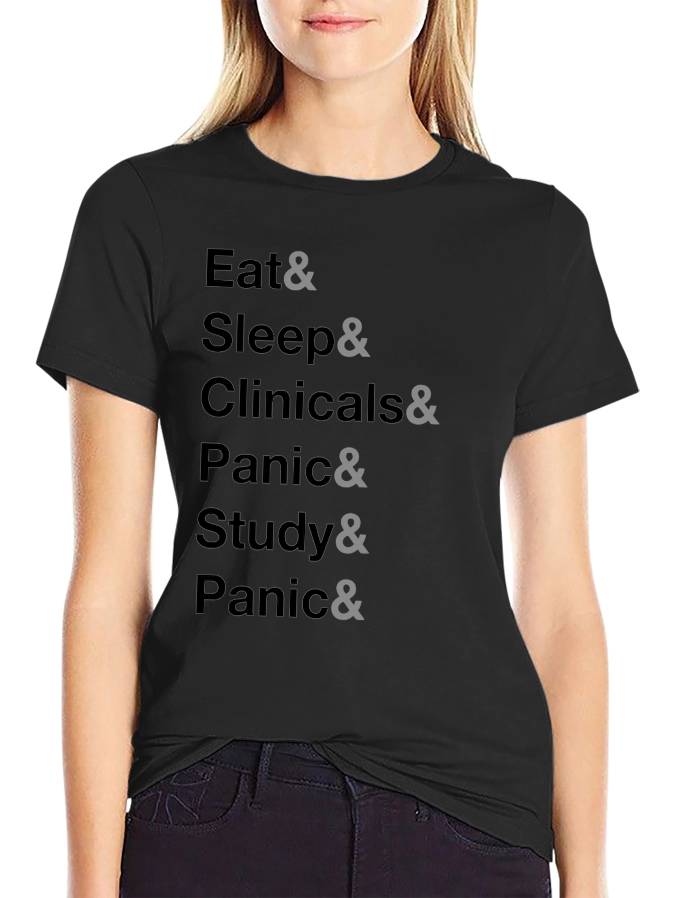 Eat Sleep Clinicals Panic Study T-Shirt