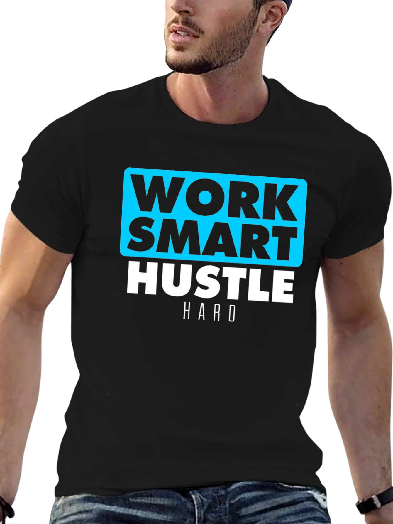 Work Smart Hustle Hard Black T-Shirt