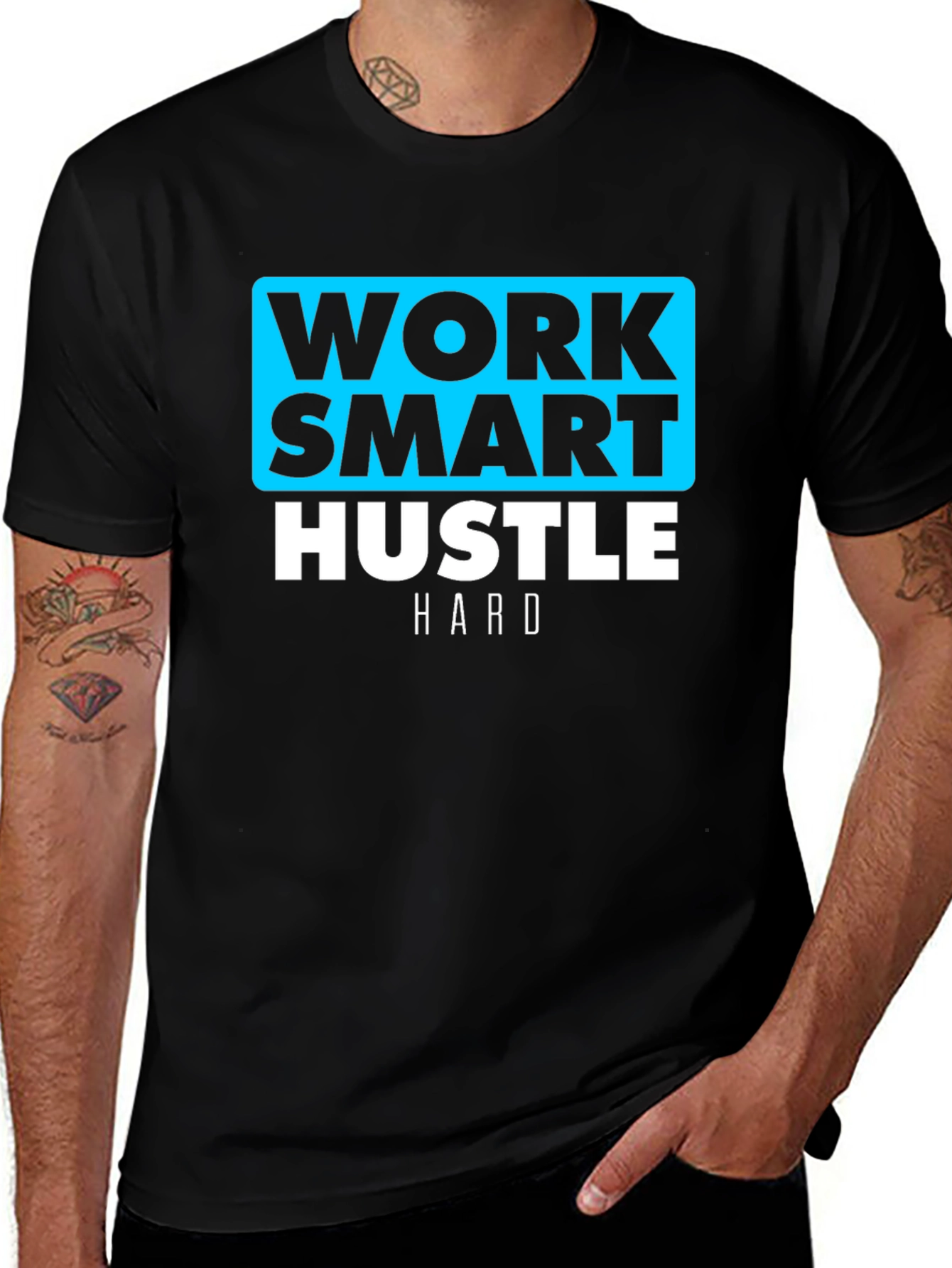 Work Smart Hustle Hard Black T-Shirt