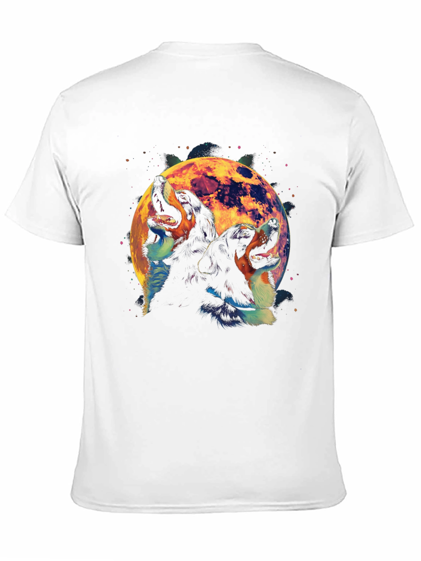 Dog Howling at Moon Graphic T-Shirt