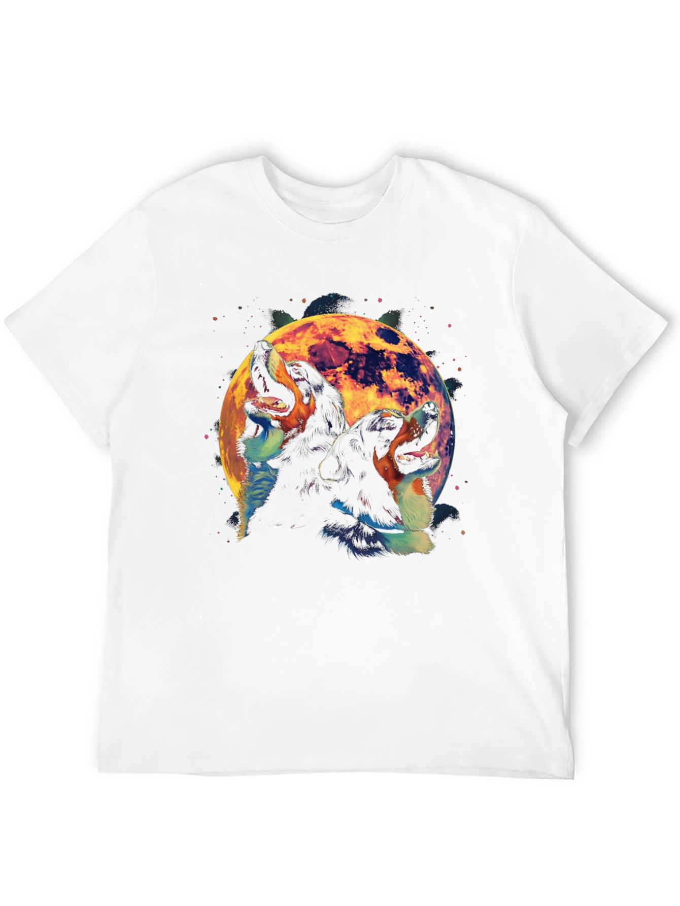 Dog Howling at Moon Graphic T-Shirt