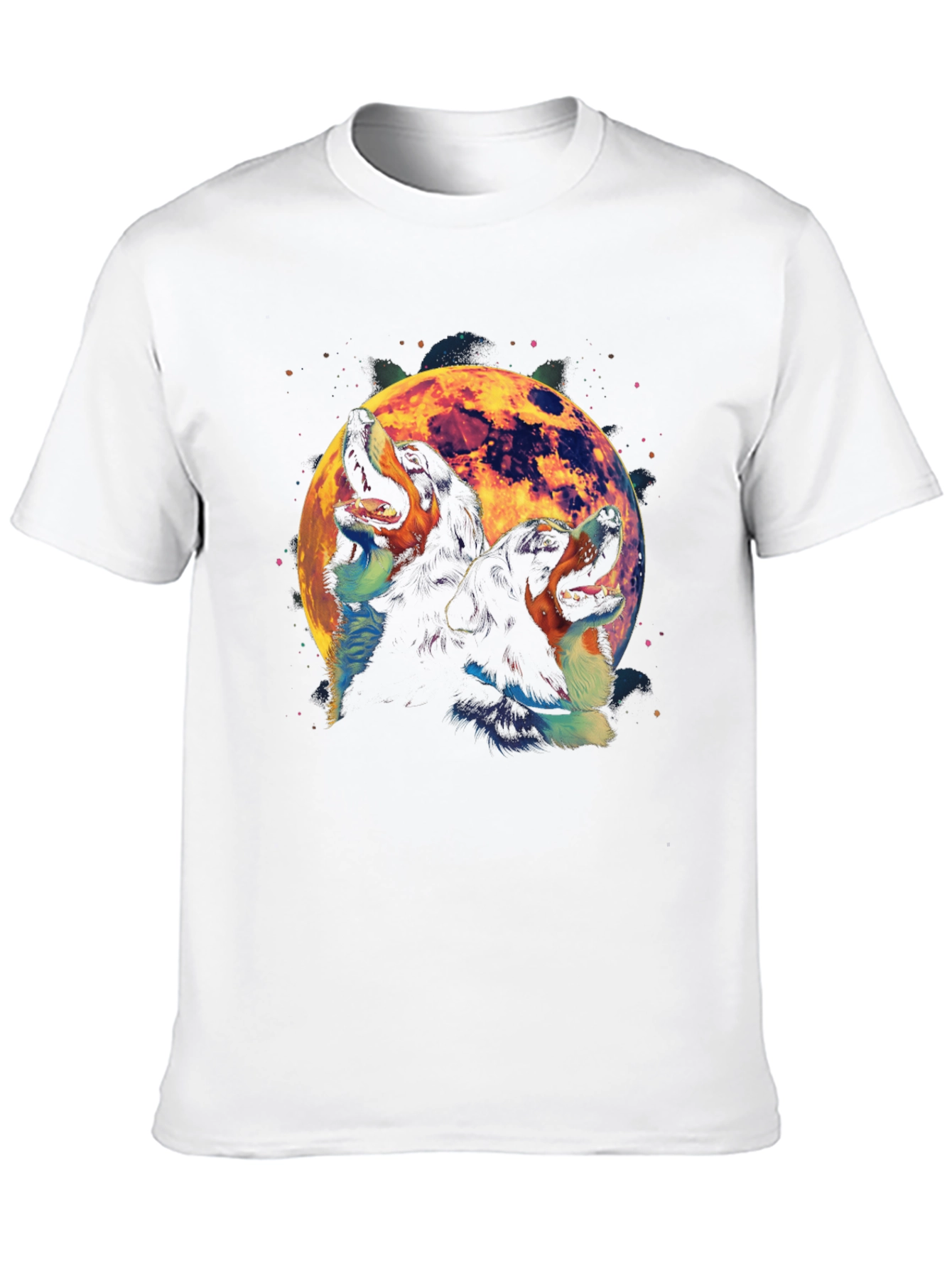 Dog Howling at Moon Graphic T-Shirt