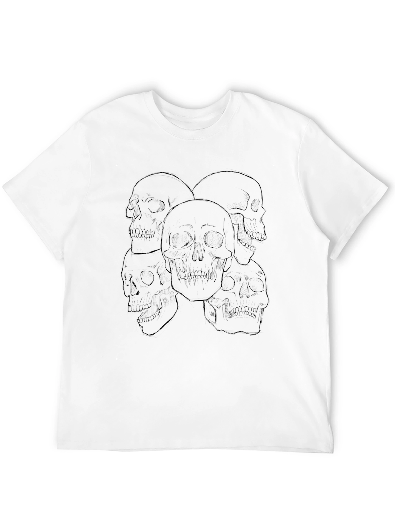 Skull Graphic Print Black Tee