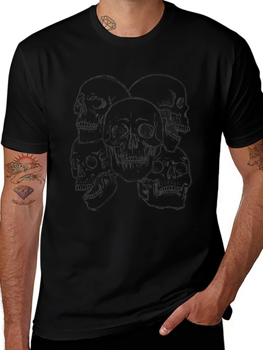 Skull Graphic Print Black Tee