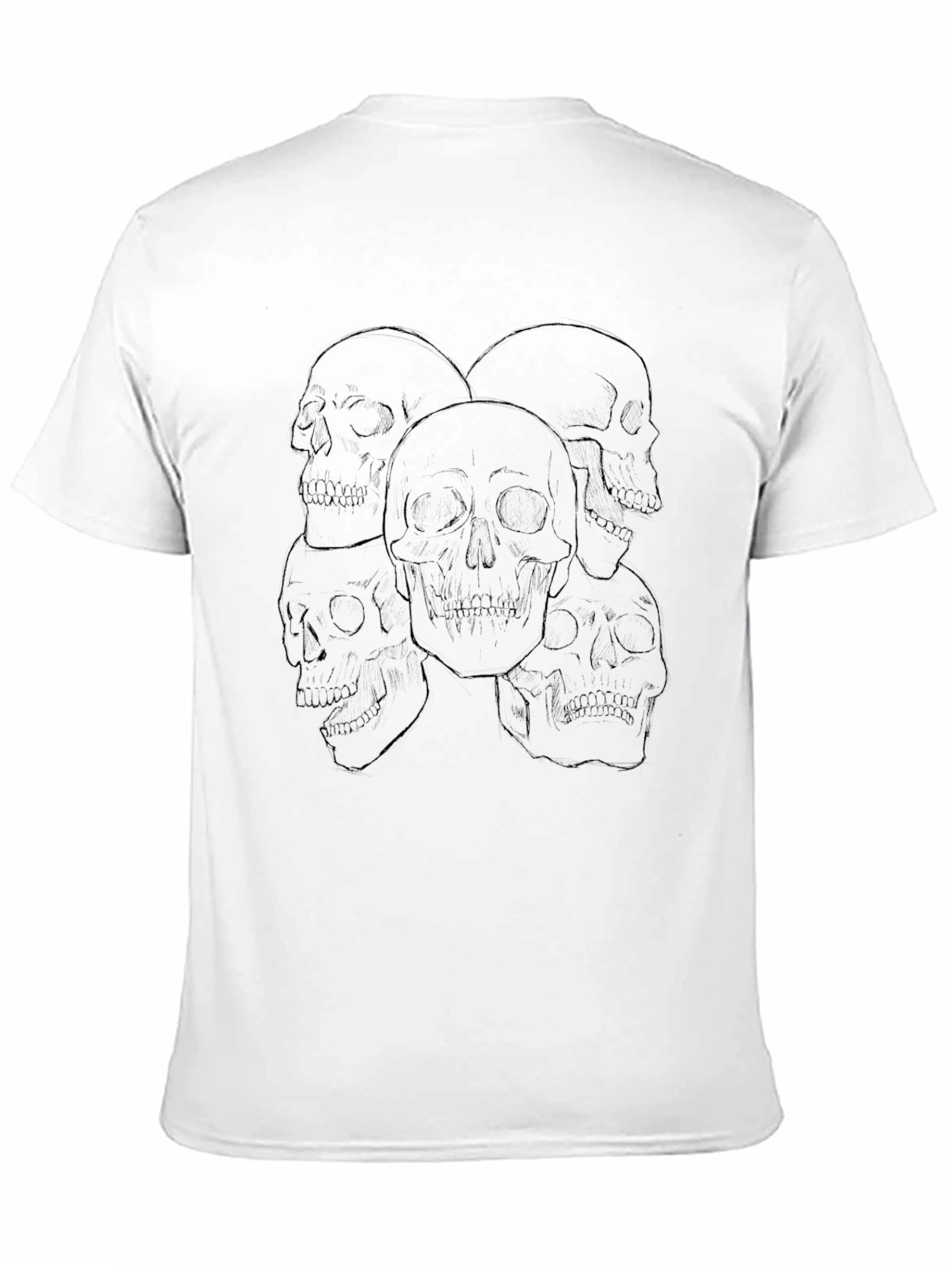 Skull Graphic Print Black Tee