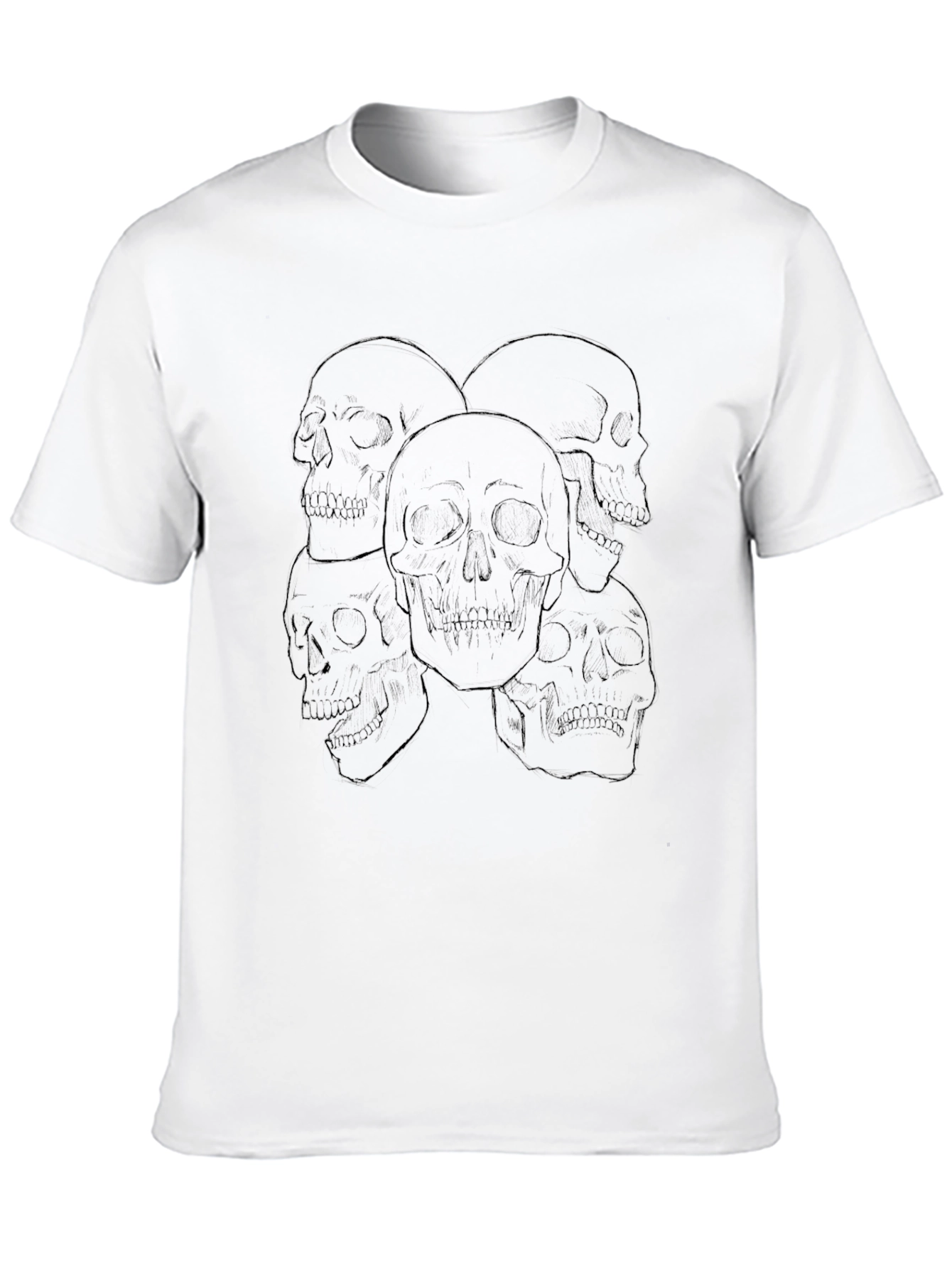 Skull Graphic Print Black Tee