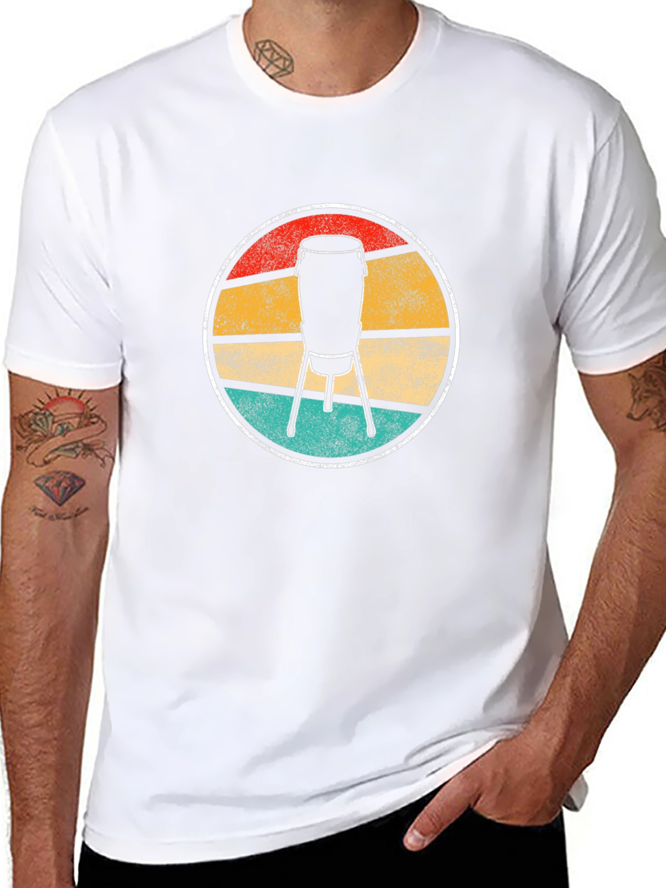 Retro Conga Drum T-Shirt - Music Lover Tee