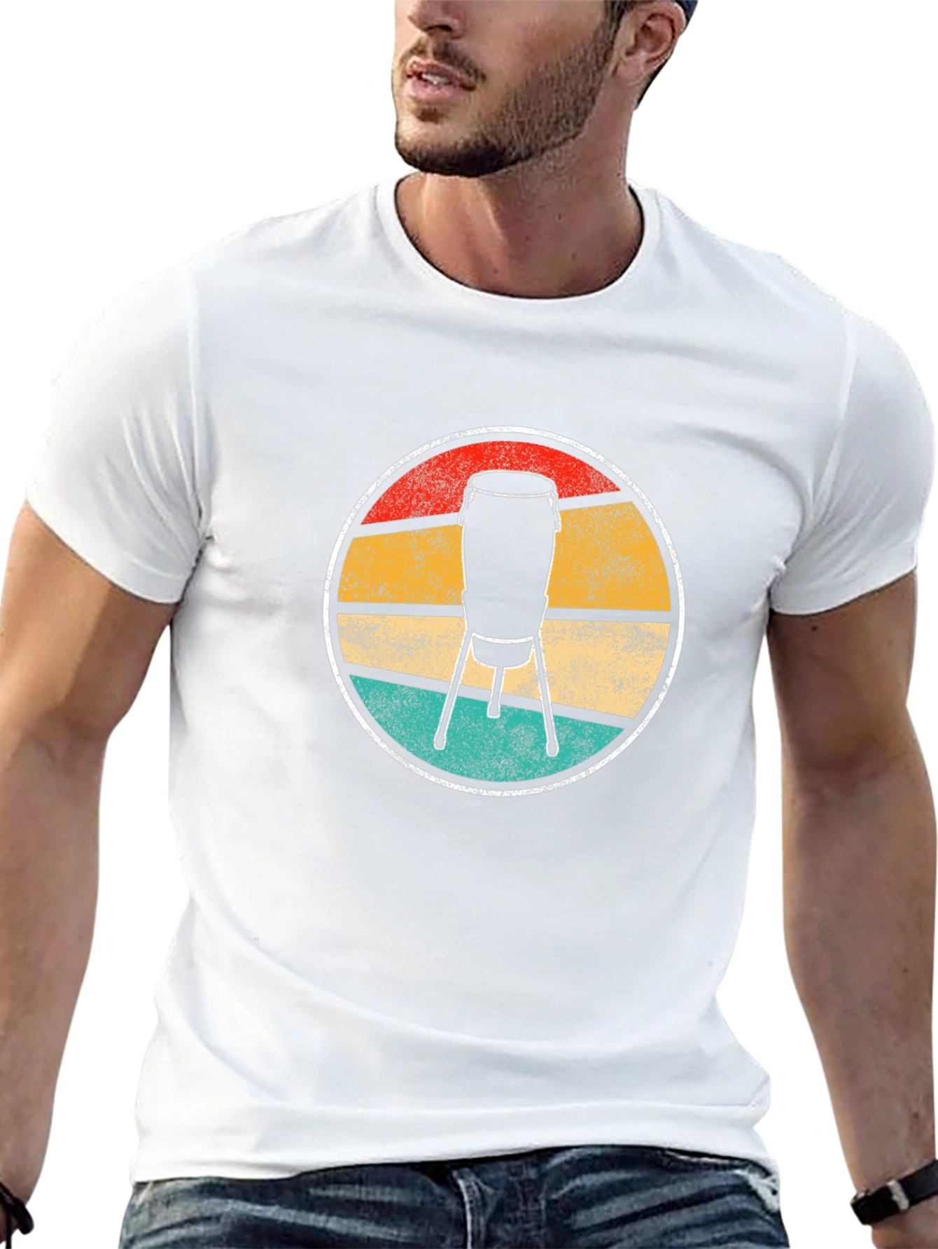 Retro Conga Drum T-Shirt - Music Lover Tee