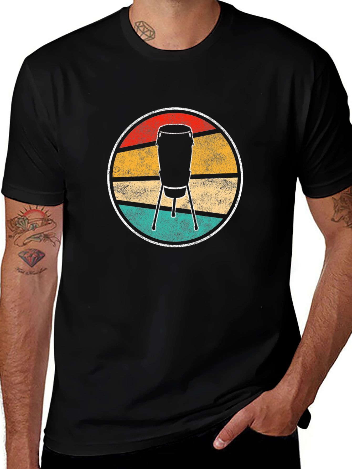 Retro Conga Drum T-Shirt - Music Lover Tee