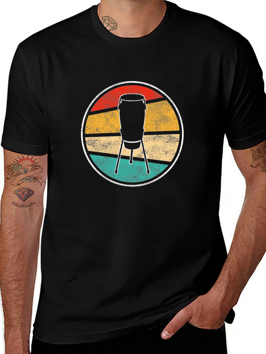 Retro Conga Drum T-Shirt - Music Lover Tee