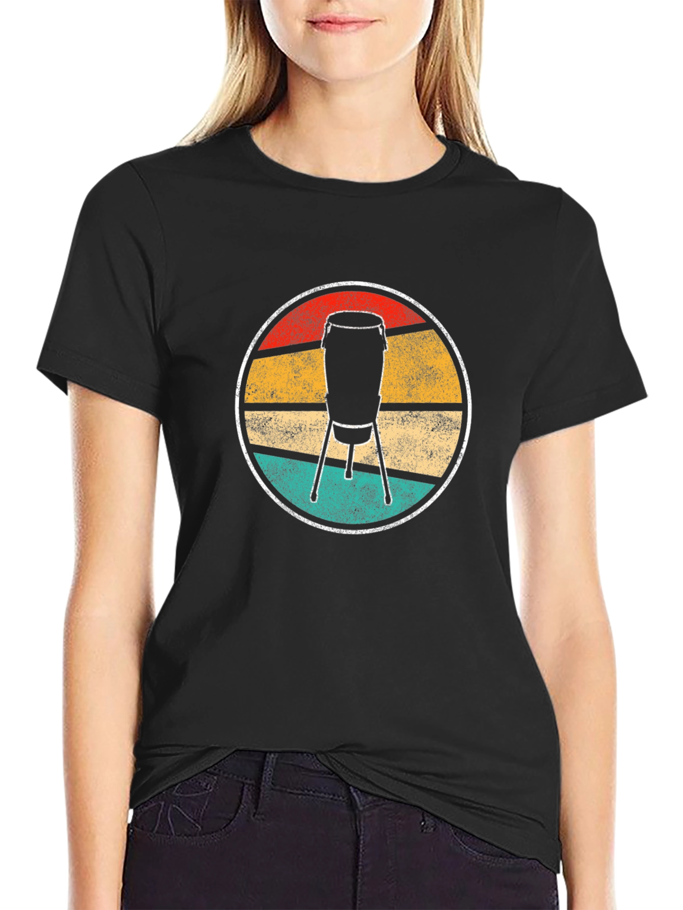 Retro Conga Drum T-Shirt - Music Lover Tee