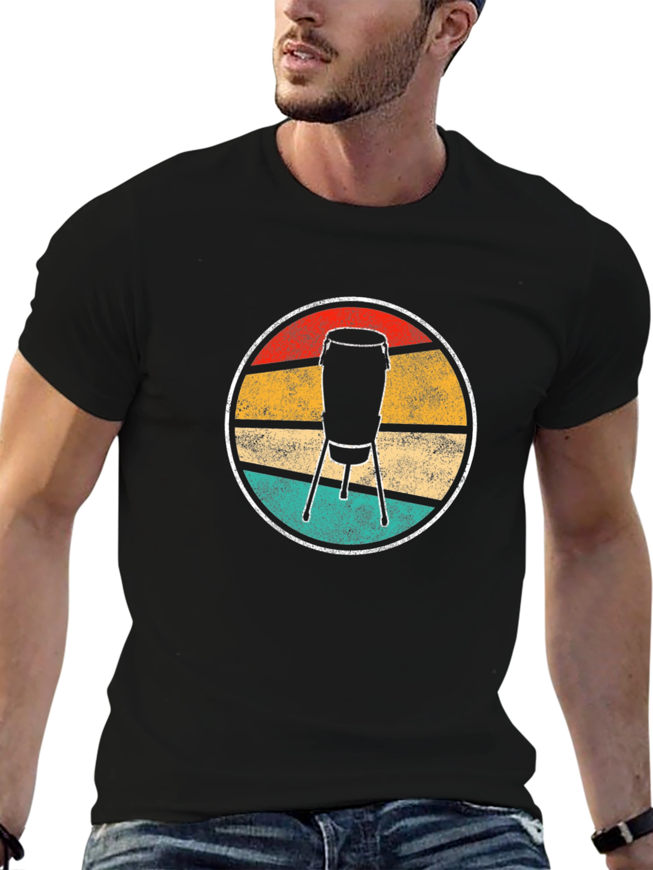 Retro Conga Drum T-Shirt - Music Lover Tee