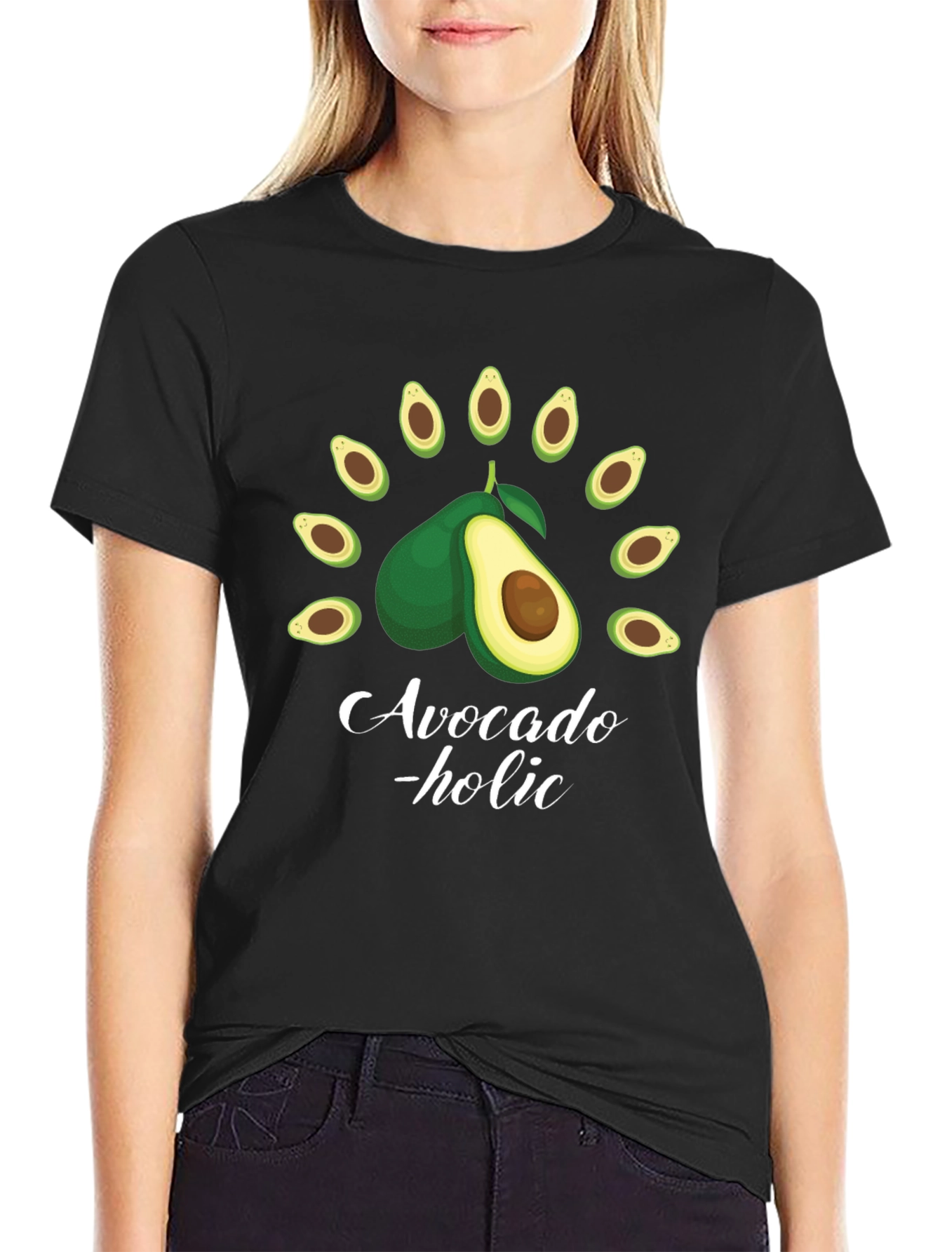Avocado-holic Black Graphic Tee