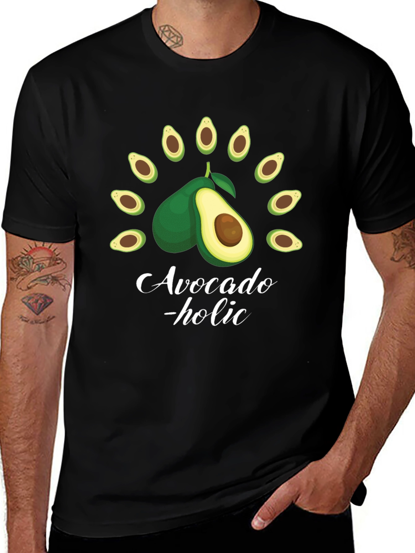 Avocado-holic Black Graphic Tee