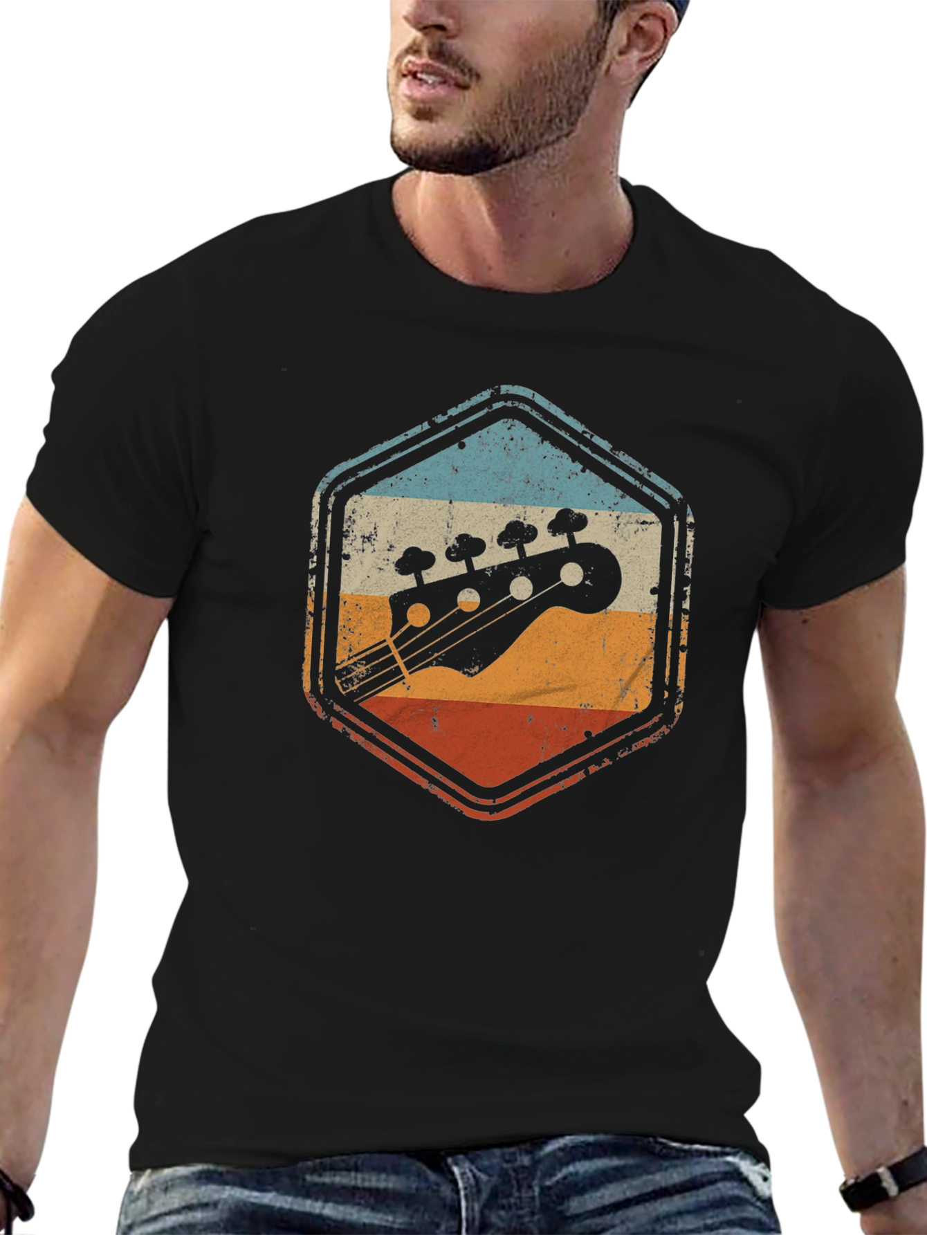 Retro Bass Guitar Graphic T-Shirt