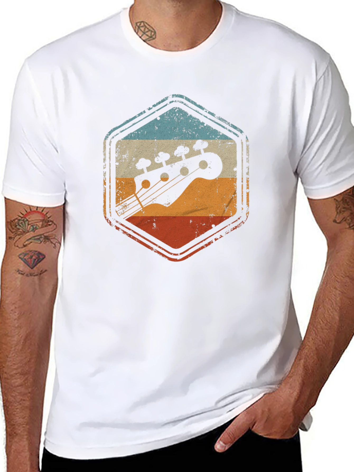 Retro Bass Guitar Graphic T-Shirt