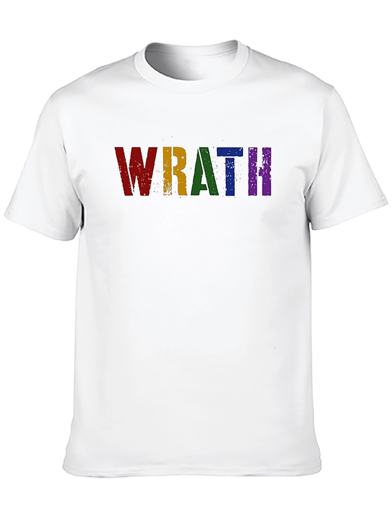 Wrath Rainbow Text Graphic Black T-Shirt