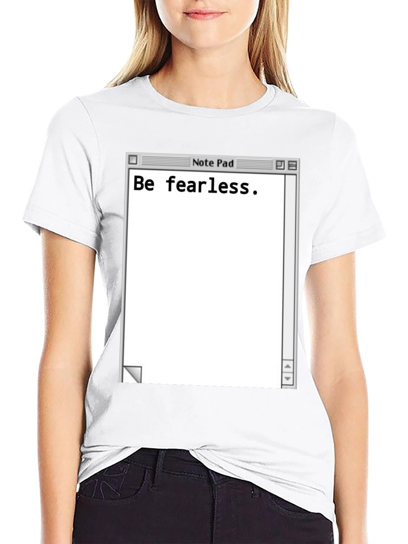 Be Fearless Notepad Graphic Tee - Black