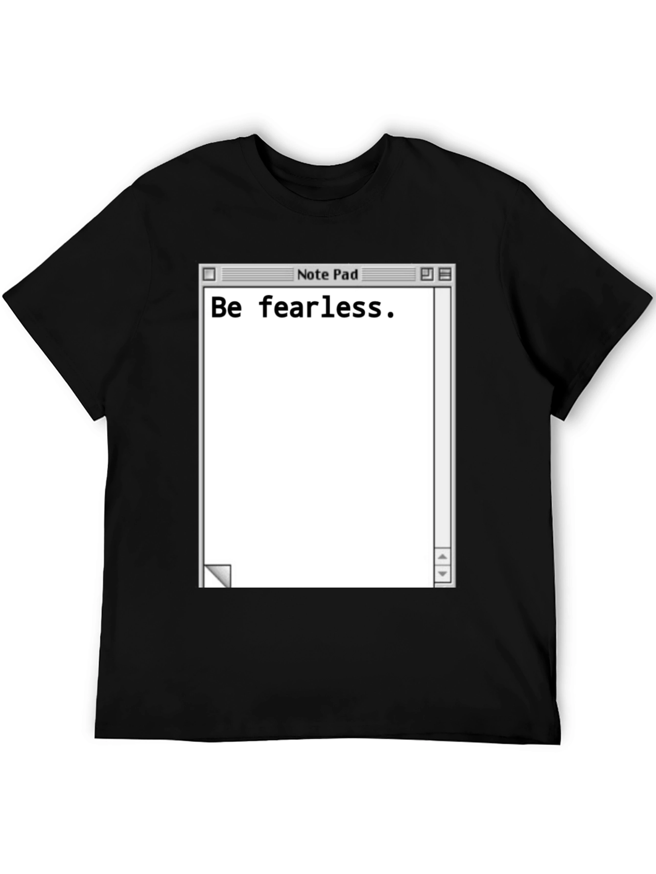 Be Fearless Notepad Graphic Tee - Black