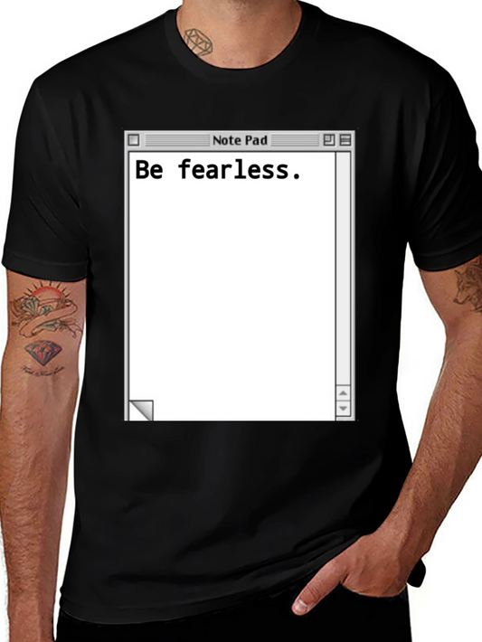 Be Fearless Notepad Graphic Tee - Black