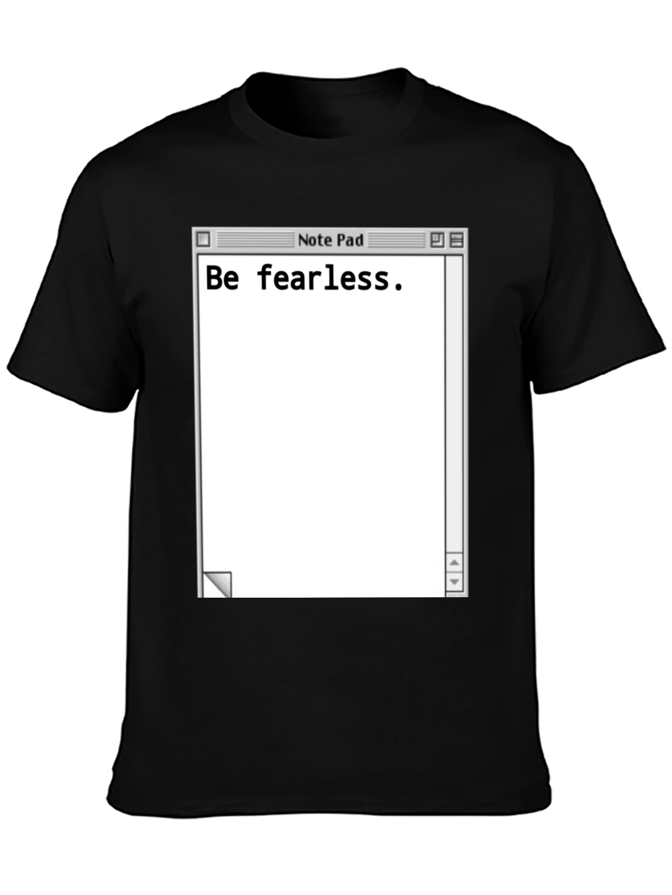 Be Fearless Notepad Graphic Tee - Black