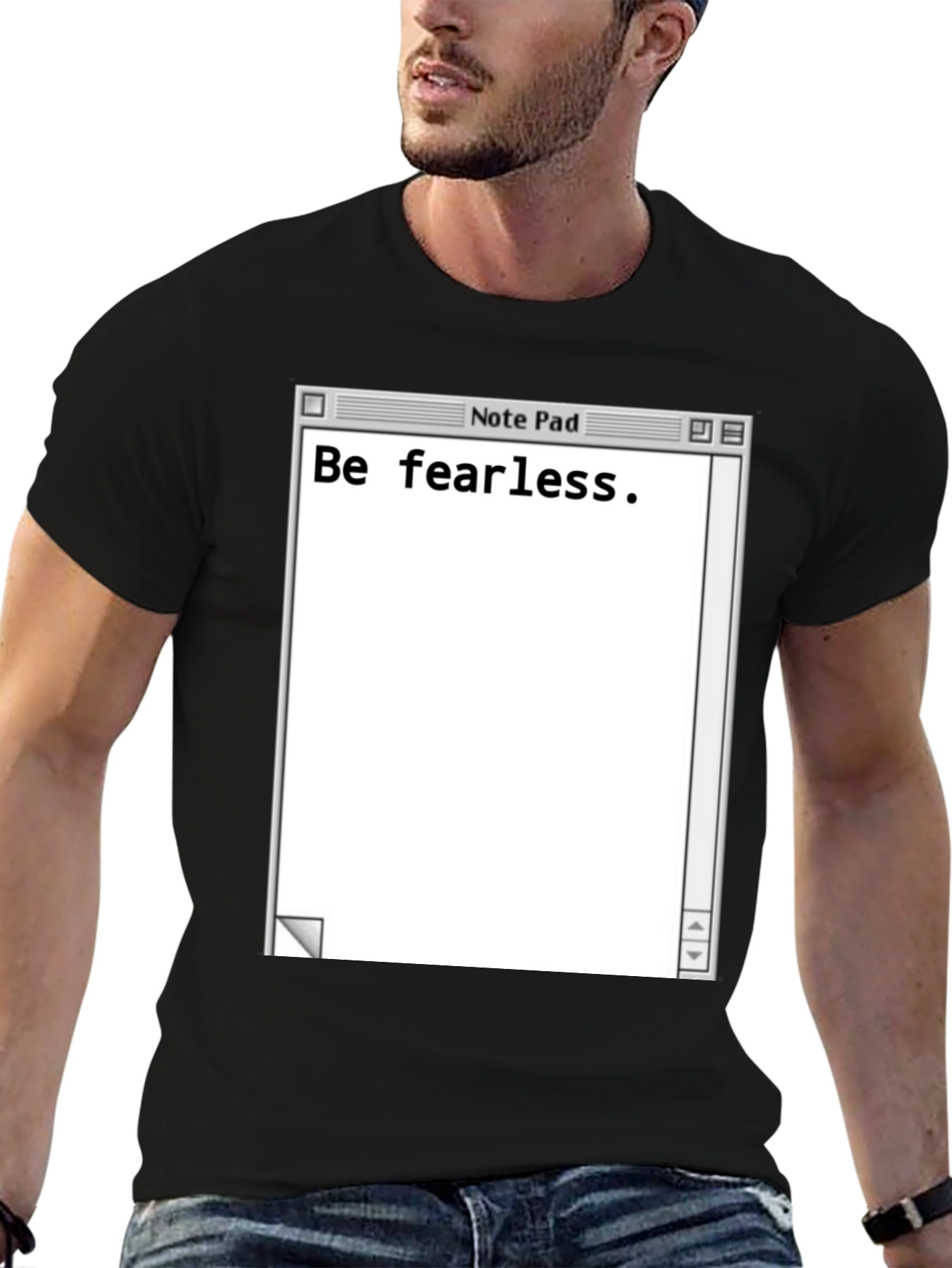 Be Fearless Notepad Graphic Tee - Black