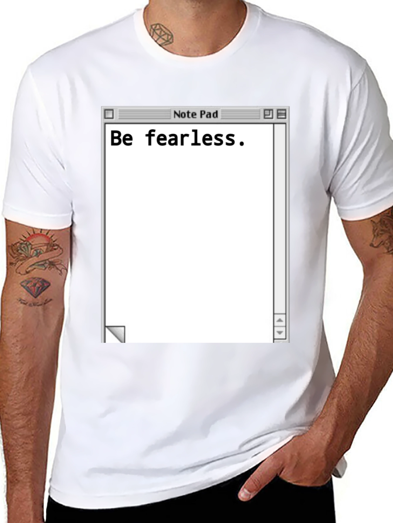 Be Fearless Notepad Graphic Tee - Black