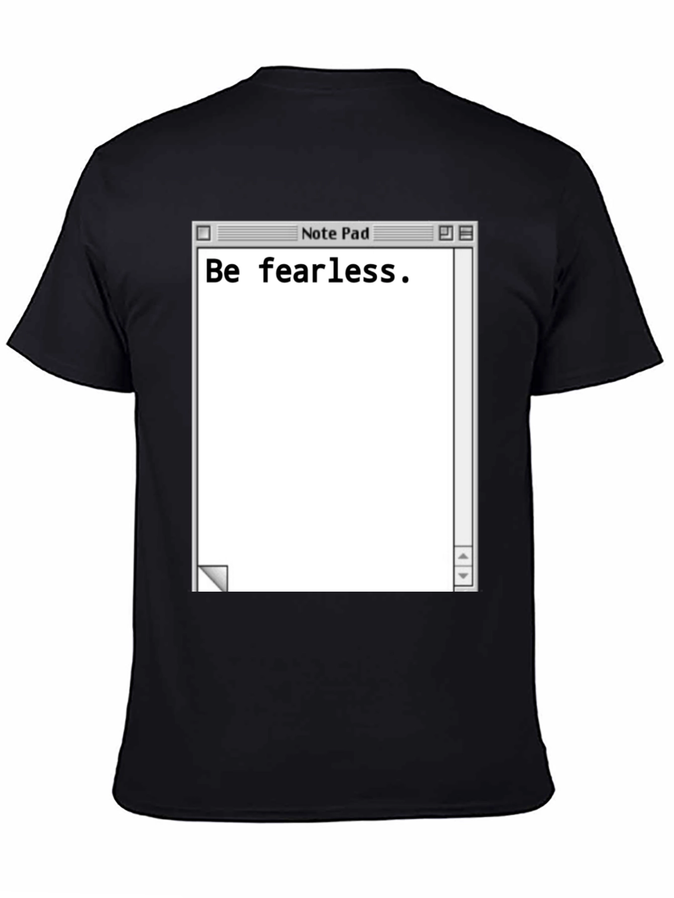 Be Fearless Notepad Graphic Tee - Black